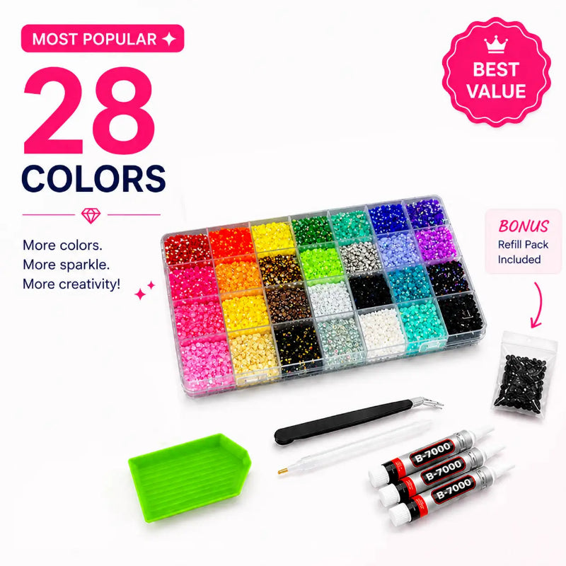 DIY Rhinestone Kit – 24 / 28 / 40 Colors